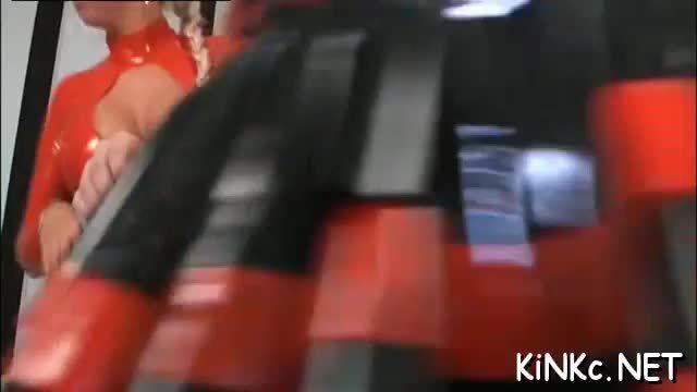 Female domination as kinky female-dominator fucks slave's face hole hard