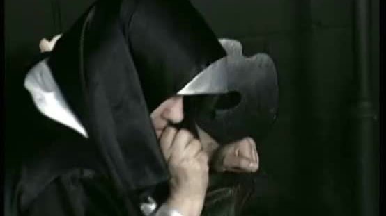 Beautiful nun with her skirt up is bending over and is spanked on her ass by master priest