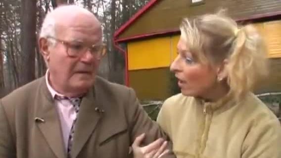Smoking sexy curvy teen gives grandpa a sexy blowjob and rides