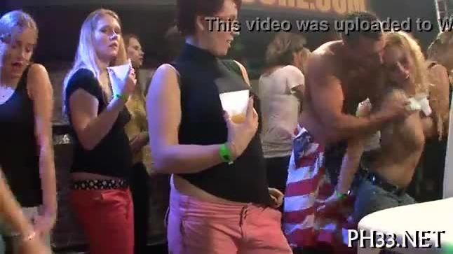 Gangbang wild patty at night club